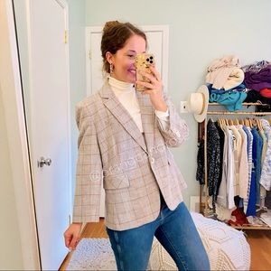 NWT Veronica Beard Schoolboy Dickey Jacket Blazer Blue Plaid Multi One Button 16